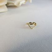 Piercing Fake com Coração Banhado em Ouro 18k - Dourado