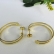 Brinco Argola Media Dupla Vazada Banhado em Ouro 18k - Dourado