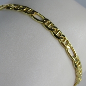 Pulseira Corrente com Elo Sequenciado Banhado em Ouro 18K MASCULINA - Dourado
