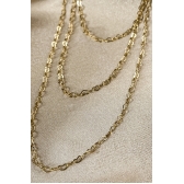 Colar Triplo de Coração Banhado em Ouro 18k - Dourado