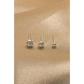Trio de Brincos Bolinha em Prata 925