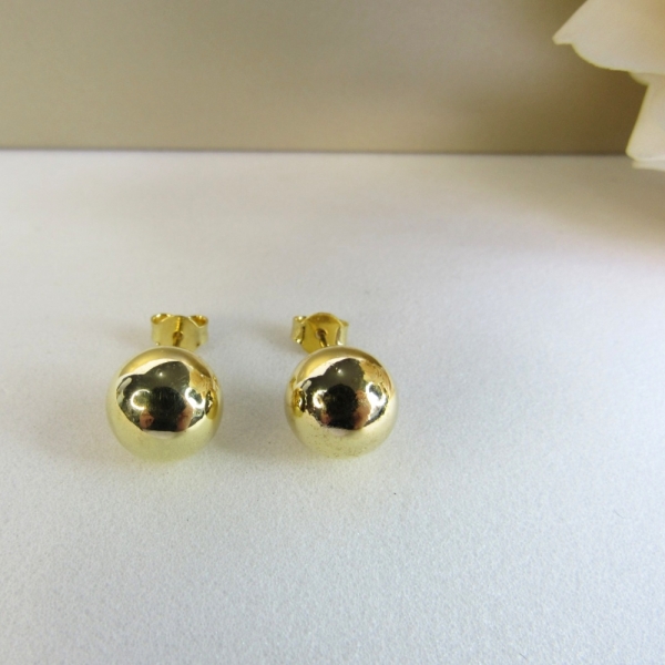 Brinco de Bola Lisa Banhado em Ouro 18k - Dourado