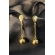 Brinco Médio com Fio e Bola Dourada Banhado em Ouro 18k - Dourado