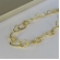 Pulseira Com Elos Ovais Intercalados Com Elos de Corações Banhado em Ouro 18k - Dourado