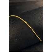 Tornozeleira com Micro Corações na Corrente Banhado em Ouro 18k - Dourado