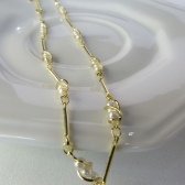 Colar com Corrente de Mini Pérolas Banhado em Ouro 18k - Dourado