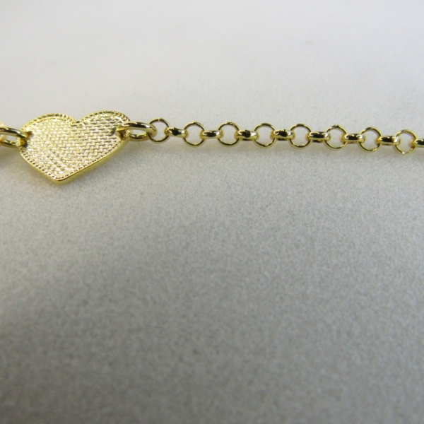 Pulseira com Chapa de Coração Banhado em Ouro 18k - Dourado