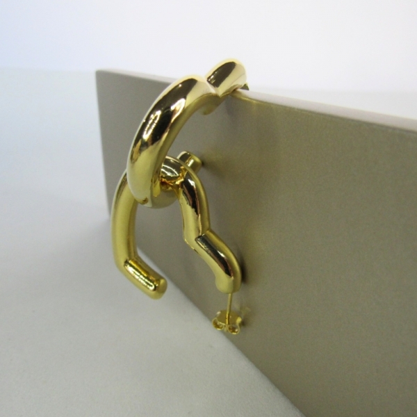 Brinco Argola de Coração Grossa Banhado em Ouro 18k - Dourado