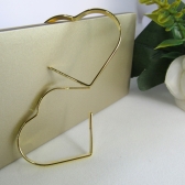 Brinco Argola em Forma de Coração Lateral Larga Banhado em Ouro 18k - Dourado