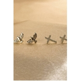 Duo de Cruz e Espírito Santo Banhado em Ouro 18k - Dourado