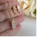 Conjunto Trapézio em Zircônia - Dourado