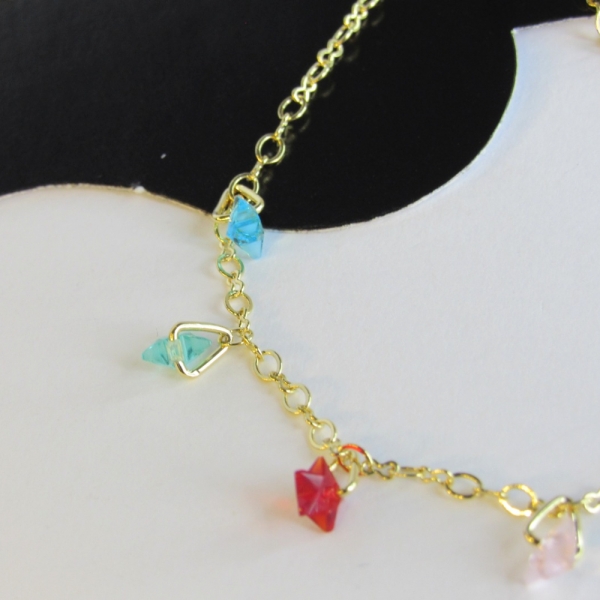 Tornozeleira de Estrelas de Zircônias Banhado em Ouro 18k - Dourado