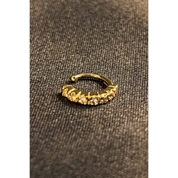 Piercing Fake com Zircônia Banhado em Ouro 18k