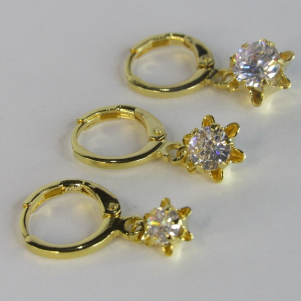 Trio Argolinha Estrelinha de Zircônia Banhado em Ouro 18k - Dourado