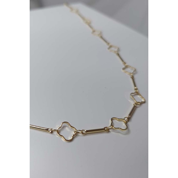 Colar Curto Flor Vazada Banhado em Ouro 18k - Dourado