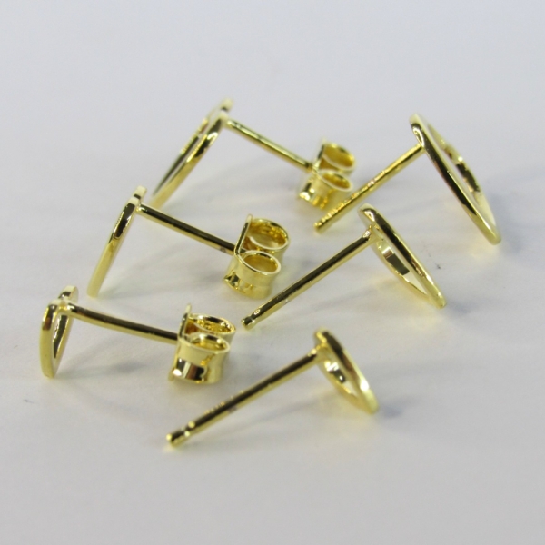 Trio de Corações Vazados Banhado em Ouro 18k - Dourado