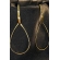 Brinco Grande de Fio e Gota Vazada Banhado em Ouro 18k - Dourado
