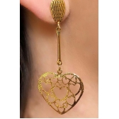 Brinco Médio com Corações Vazados Banhado em Ouro 18k - Dourado