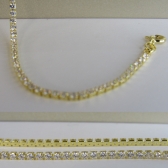 Pulseira Em Corrente De Zircônias Banhado em Ouro 18k - Dourado