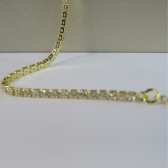 Pulseira Em Corrente De Zircônias Banhado em Ouro 18k - Dourado