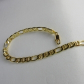 Pulseira Corrente com Elo Sequenciado Banhado em Ouro 18K MASCULINA - Dourado