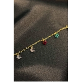 Tornozeleira de Estrelas de Zircônias Banhado em Ouro 18k - Dourado