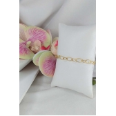 Pulseira Com Elos Ovais Intercalados Com Elos de Corações Banhado em Ouro 18k - Dourado