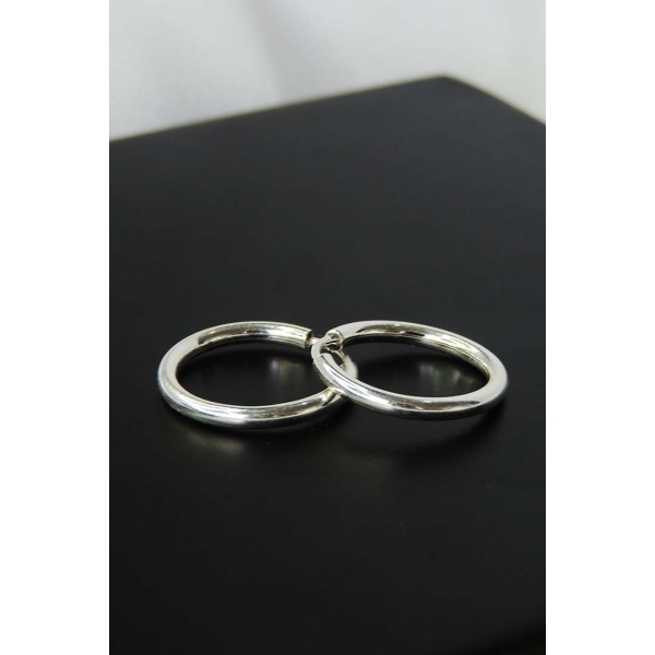 Brinco Argolinha Lisa 2x15 em Prata 925 - Prateado