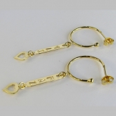 Brinco Argola Médio com Pingente Esotéricos Banhado em Ouro 18k - Dourado