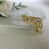 Pulseira de Elos Intercalados Grandes Banhados a Ouro 18k - Dourado