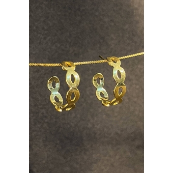 Brinco Argolinha com Vazados Ovais Banhado em Ouro 18k