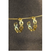 Brinco Argolinha com Vazados Ovais Banhado em Ouro 18k - Dourado