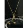 Colar Nossa Senhora Com Zircônias Azuis Banhado em Ouro 18k - Dourado