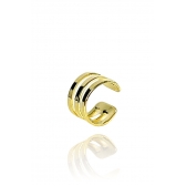 Piercing Três Fios Banhado em Ouro 18k - Dourado