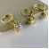 Trio Argolinha Estrelinha de Zircônia Banhado em Ouro 18k - Dourado