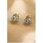 Brinco Zircônias de Coração Grande Banhado em Ouro 18k - Dourado
