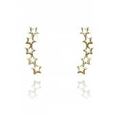 Brinco Ear Cuff Estrelas Pequenas Banhado em Ouro 18k - Dourado