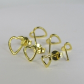 Trio de Corações Vazados Banhado em Ouro 18k - Dourado