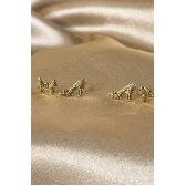 Duo de Sapatinho e Laço Banhado em Ouro 18k - Dourado