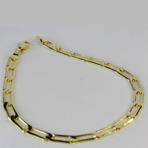 Pulseira Corrente Chapada Banhado em Ouro 18k MASCULINA - Dourado