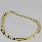 Pulseira Corrente Chapada Banhado em Ouro 18k MASCULINA - Dourado