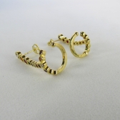 Brinco Ear Cuff com Piercing Fake e Zircônias Colorida Banhado em Ouro 18k - Dourado