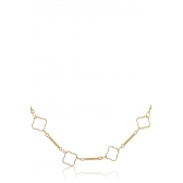 Colar com Corrente Detalhada com Flor Vazada Banhado em Ouro 18k - Dourado