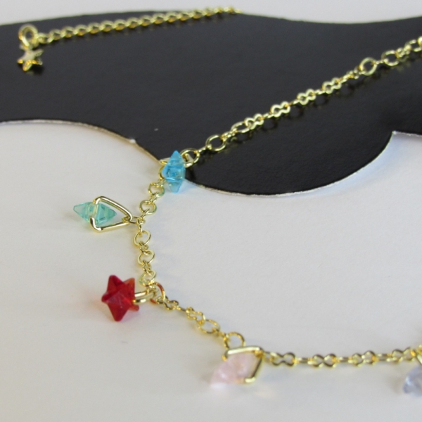 Tornozeleira de Estrelas de Zircônias Banhado em Ouro 18k - Dourado