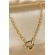 Colar com Corrente Dourada e Fecho de Coração Banhado em Ouro 18k - Dourado
