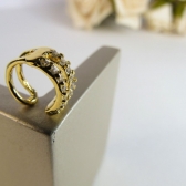 Piercing Fake Vazado com Zircônia Banhado em Ouro 18k - Dourado