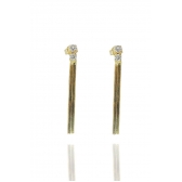 Brinco de Fita com Zircônia Banhado em Ouro 18k - Dourado