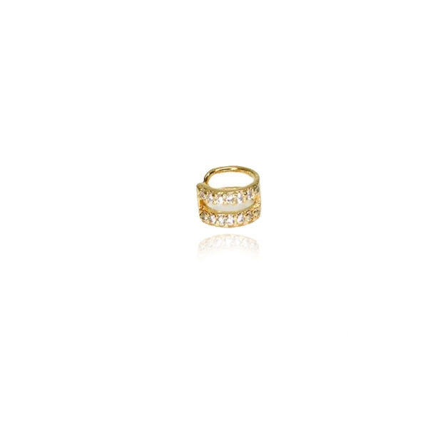 Piercing Fake Vazado com Zircônia Banhado em Ouro 18k - Dourado