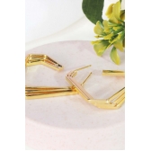 Brinco Argola Três Triangulos Banhado em Ouro 18k - Dourado