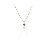 Colar Pingente Coração com Zircônia Multicolor Banhado em Ouro 18k - Dourado